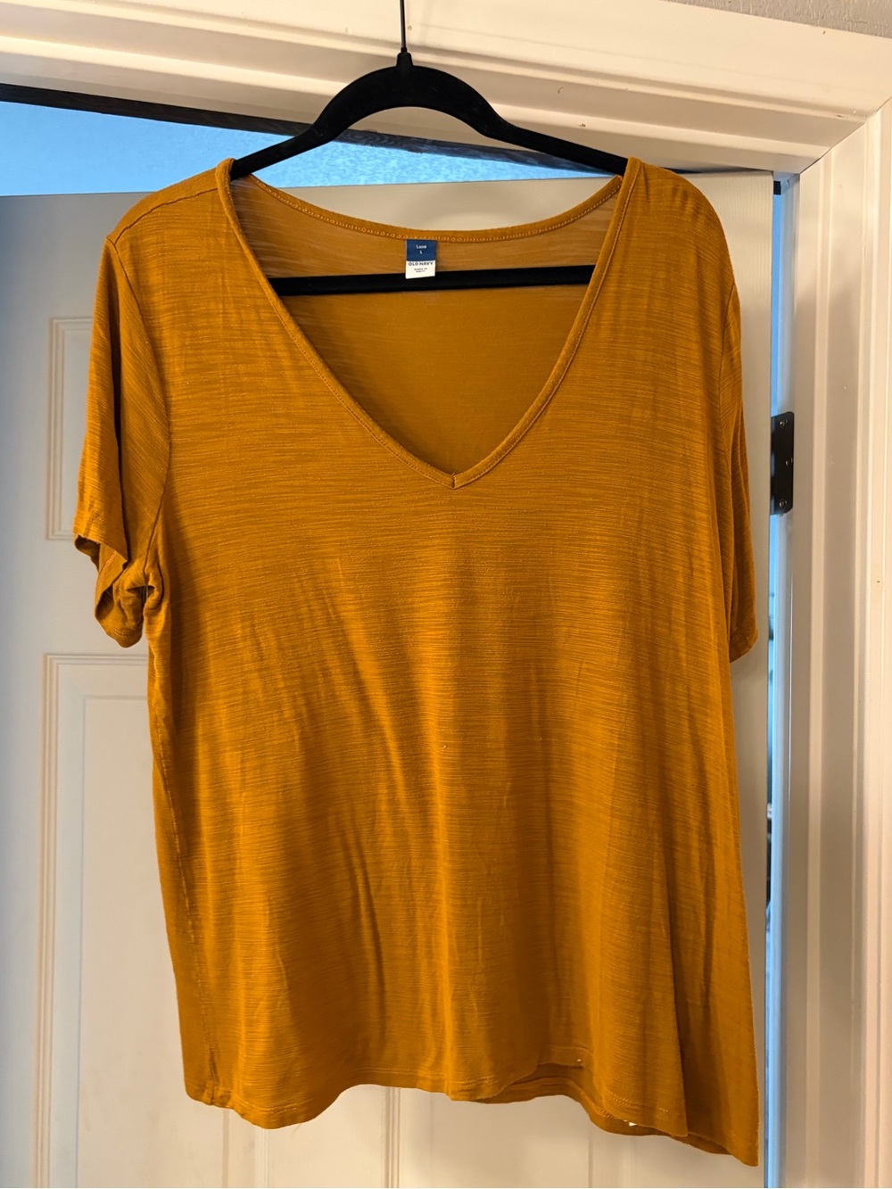 Old Navy Women's V-Neck Short Sleeve Top - Mustard Yellow